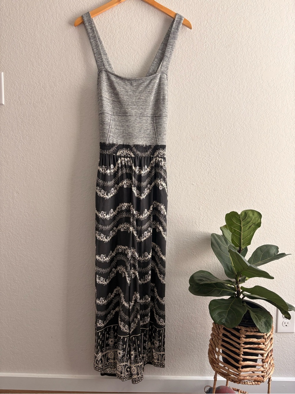Anthropologie Maple Lane Jumpsuit Sz large Grey -by Lilka Retail $138